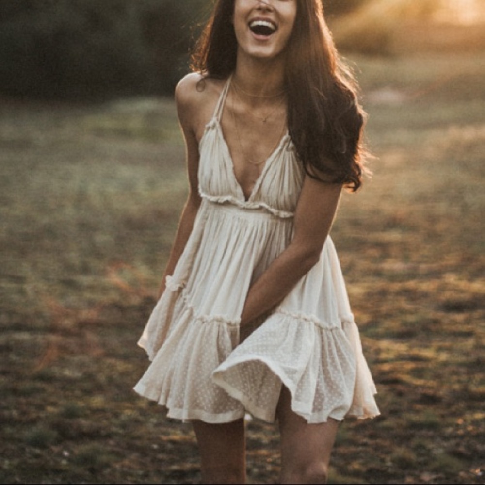 🔹New🔹Distressed Ruffle Boho Halter Dress